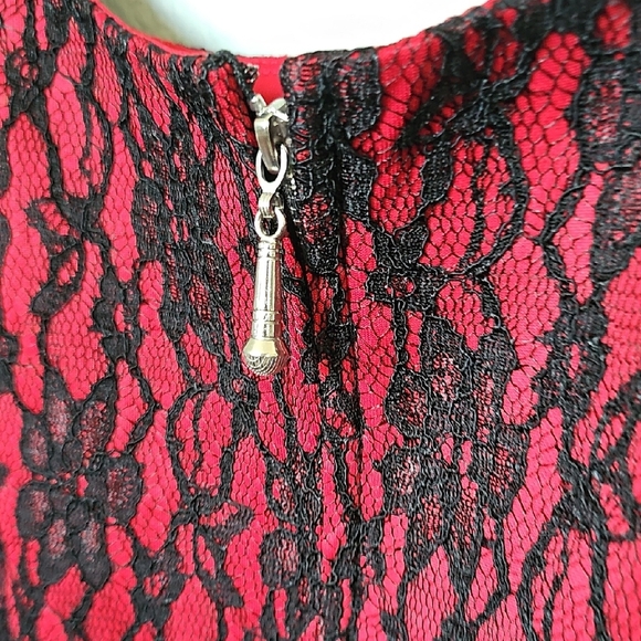 Torrid X Rebel Wilson Red Peplum with Black Lace Sleeveless Rockabilly Dress 20 - Picture 10 of 12